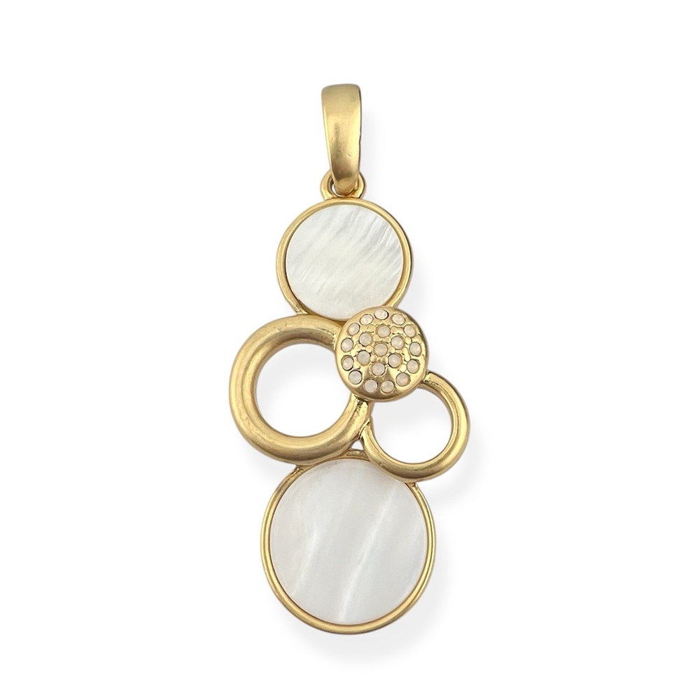 Lia Sophia Effervescent Mother of Pearl & Opal Crystal Pendant NWOT